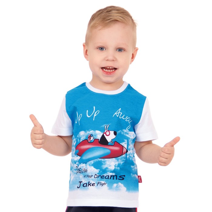 Футболка для мальчика "Лётчик", рост 92 см, цвет белый, принт собака ПДК546001_М