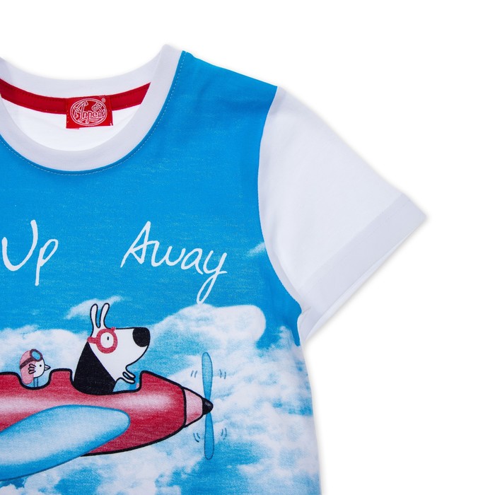 Футболка для мальчика "Лётчик", рост 92 см, цвет белый, принт собака ПДК546001_М