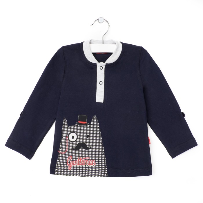 Джемпер для мальчика "Мистер Твистер", рост 86 см, цвет тёмно-синий, принт кот ПДД151001_М