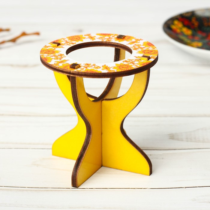 Подставка пасхальная на 1 яйцо "ХВ" узор на белом фоне