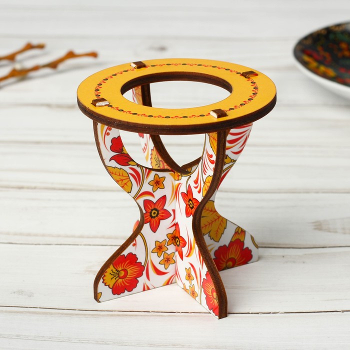 Подставка пасхальная на 1 яйцо "ХВ" узор на белом фоне