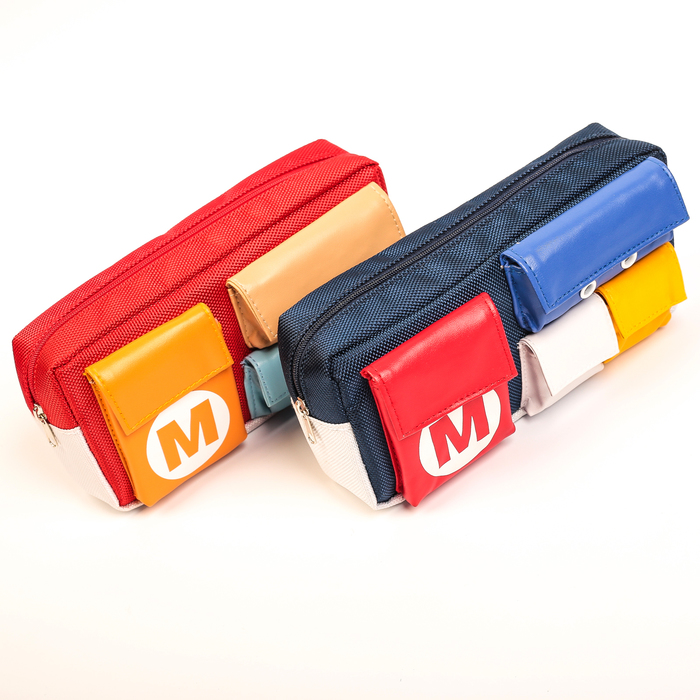 Пенал школьный на молнии 2отделения МИКС Кармашки