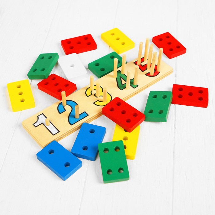 Пирамидка логическая "Весело считаем", с прямоугольными деталями