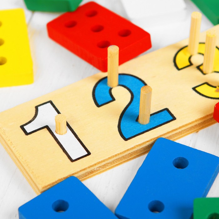 Пирамидка логическая "Весело считаем", с прямоугольными деталями