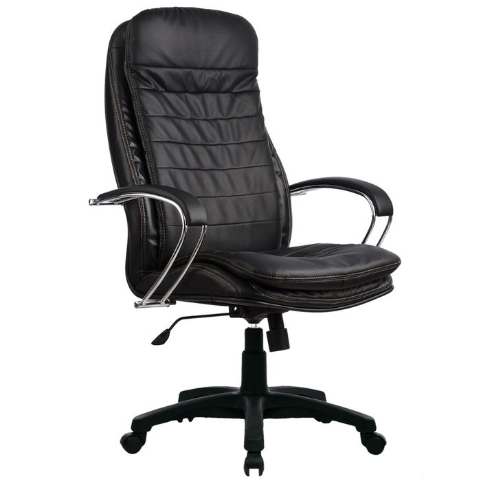 Кресло LK-3 Ch, перфорированная натуральная кожа, чёрное