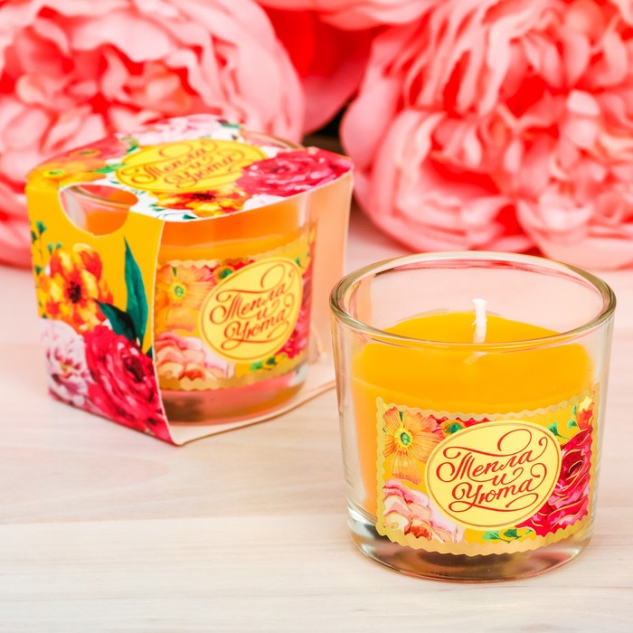 Свеча арома в стакане "Тепла и уюта"
