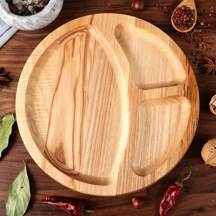Тарелка для закусок "Бавария", массив ясеня, 25 см