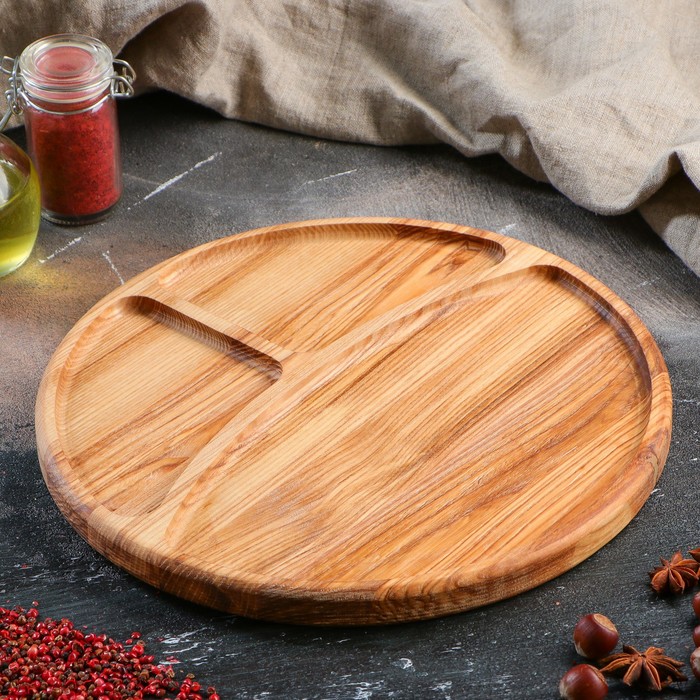 Тарелка для закусок "Бавария", массив ясеня, 30 см