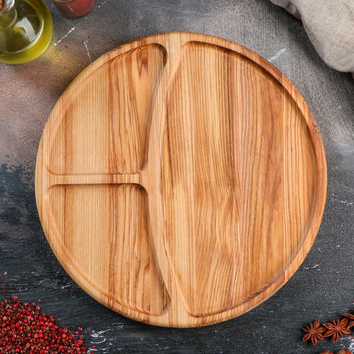 Тарелка для закусок "Бавария", массив ясеня, 30 см