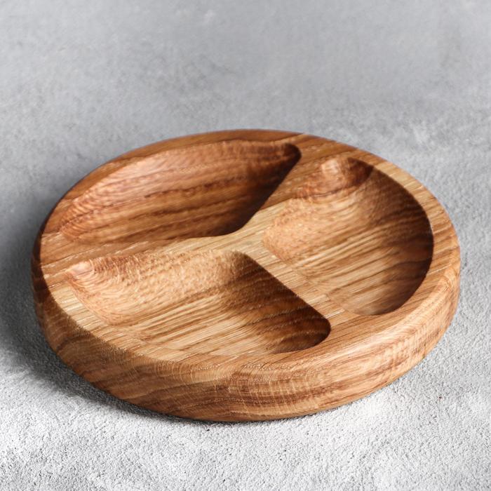 Тарелка для подачи закусок, массив ясеня, 15 см