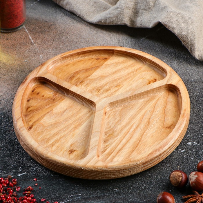 Тарелка для подачи закусок, массив ясеня, 20 см