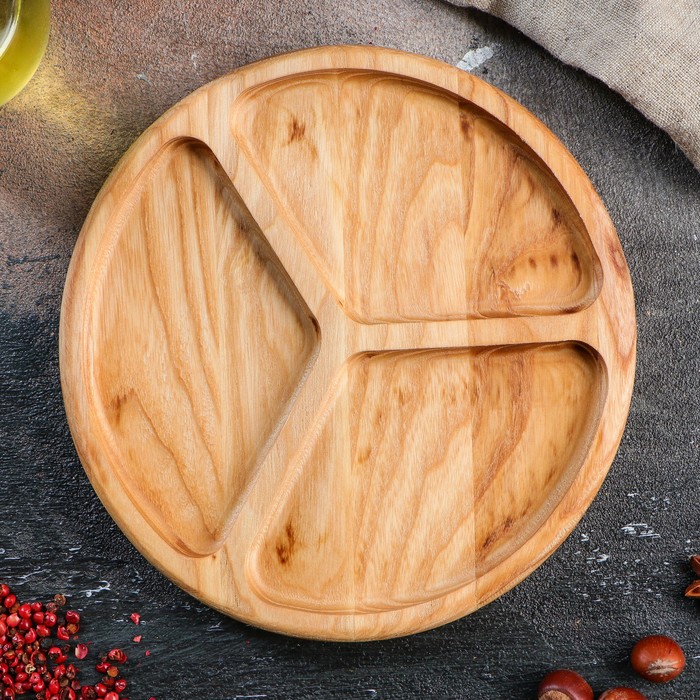 Тарелка для подачи закусок, массив ясеня, 20 см