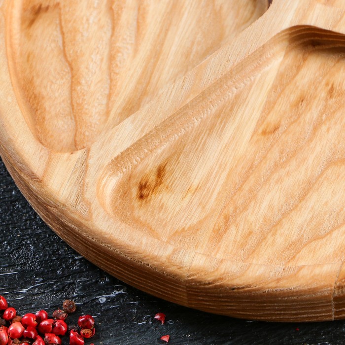 Тарелка для подачи закусок, массив ясеня, 20 см