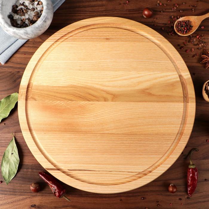 Тарелка для подачи закусок, массив ясеня, 30 см
