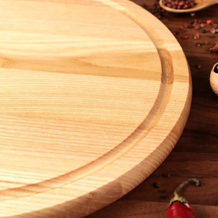 Тарелка для подачи закусок, массив ясеня, 30 см