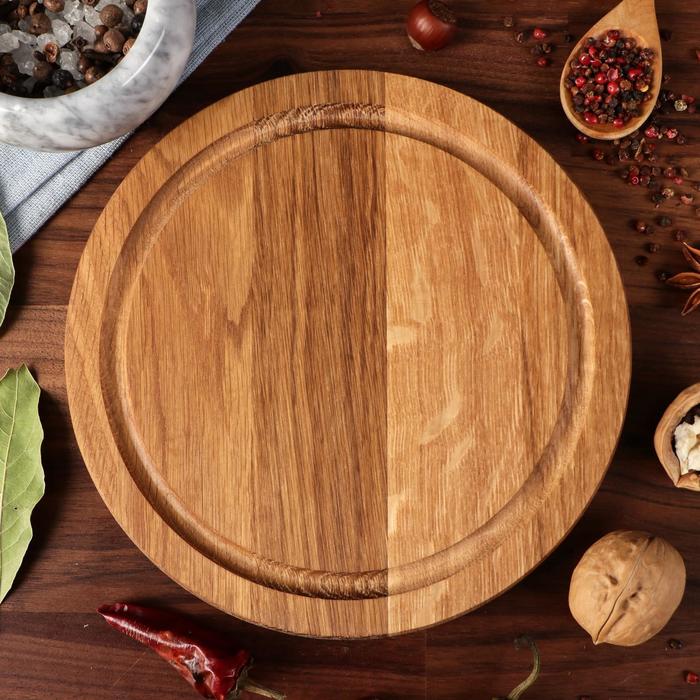 Тарелка на три отделения с соусником, массив ясеня, 20 см