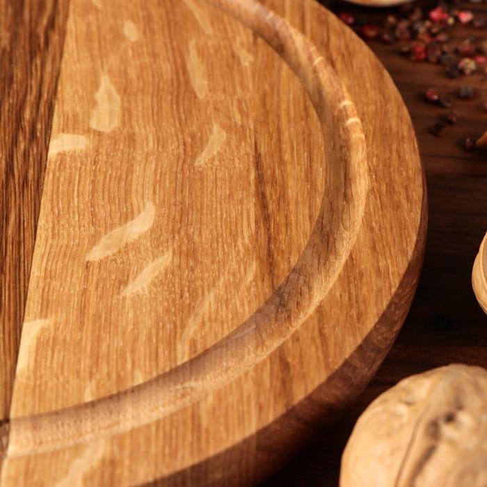 Тарелка на три отделения с соусником, массив ясеня, 20 см