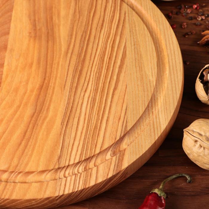 Тарелка для закусок "Октоберфест", массив ясеня, 25 см