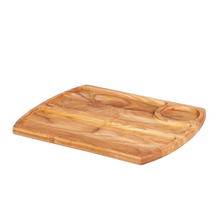 Тарелка для подачи стейка и овощей "Рибай", массив ясеня 30 х 25 см