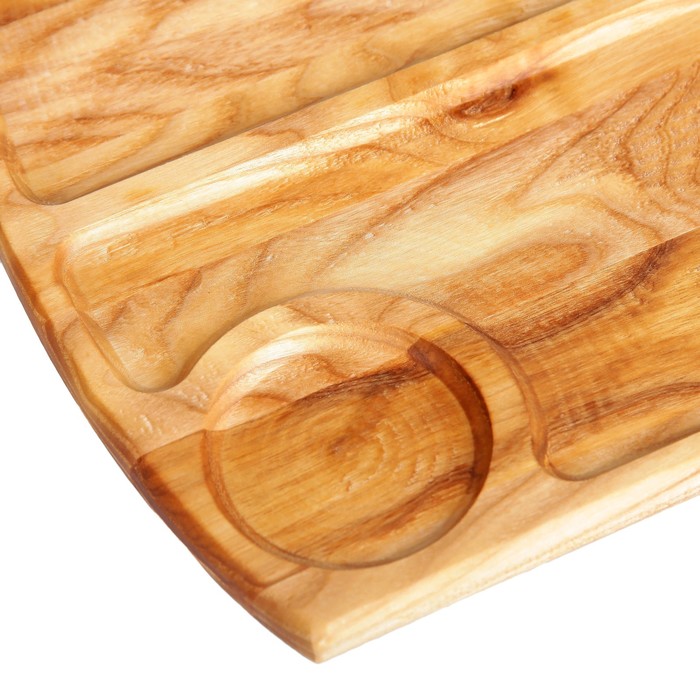 Тарелка для подачи стейка и овощей "Рибай", массив ясеня 30 х 25 см