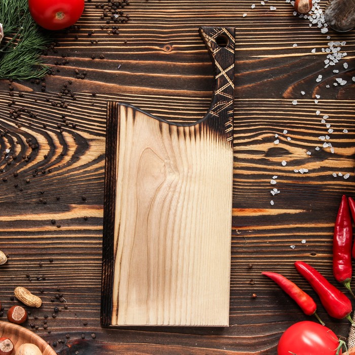 Доска для нарезки и подачи "Топор", массив дуба, 38×17 см