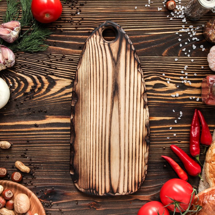 Доска авторская для подачи "Сёрф", массив ясеня, 35х17 см