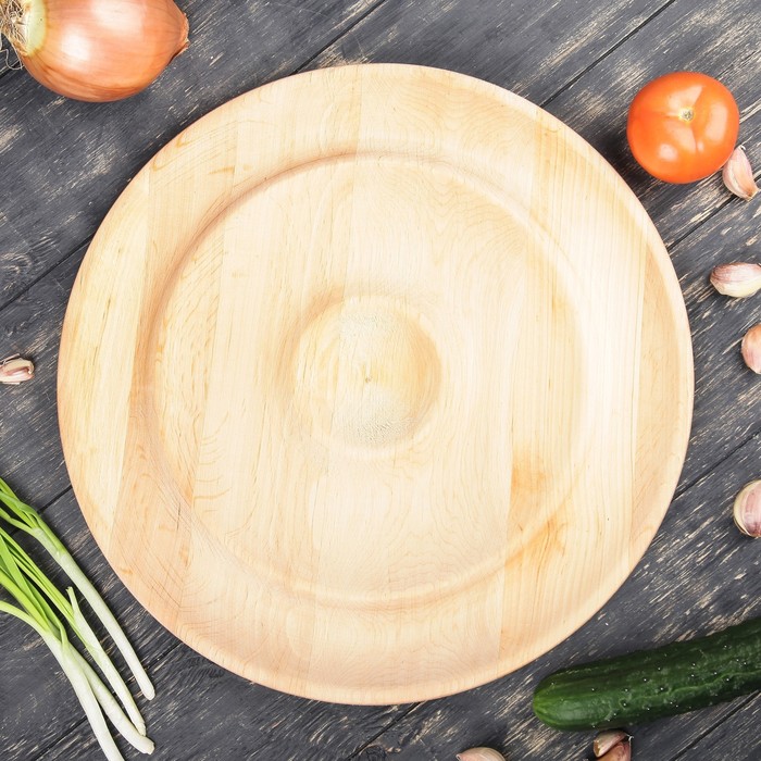 Тарелка менажная с соусником, массив бука, 40 см