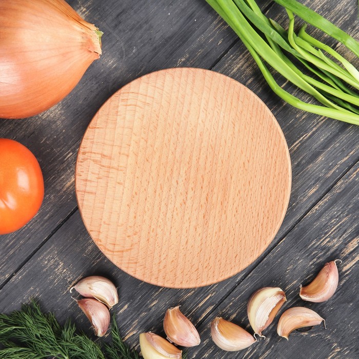 Тарелка обеденная, массив бука, 15 см МИКС