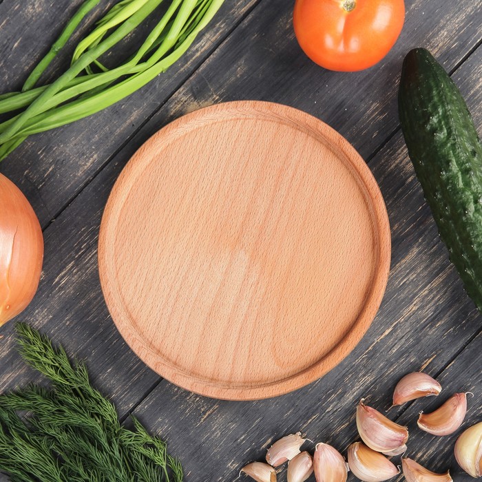 Тарелка с прямым бортиком, массив бука, 14-18 см