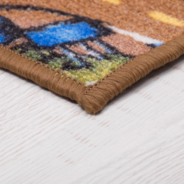 Палас принт Гонки 170, размер 150х200 см, цвет бежевый, полиамид