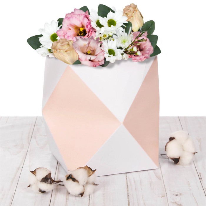 Коробка–ваза для цветов «Пастельное настроение», 14 х 14 х 19 см