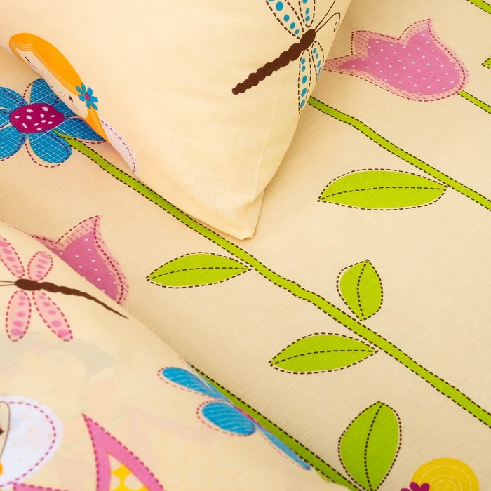 КПБ 1,5сп Стрекоза 16545-беж 147х215см, 145х215см, 50х70см 1шт,бязь, 125 гм хл100%