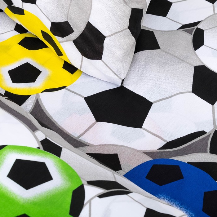 КПБ 1,5сп Футбольные мячи 16541 147х215см, 145х215см, 50х70см 1шт, бязь, 125 гм хл100%