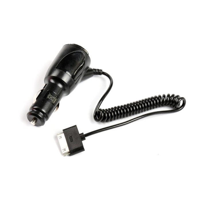 Зарядное устройство автомобильное CODE, разъем 30 pin, 1А, кабель 1 метр, черное