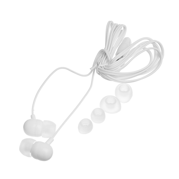 Наушники CODE, частота 20Hz, мощность 5 мВт, кабель 1.2 м, доп. амбушюры, белые
