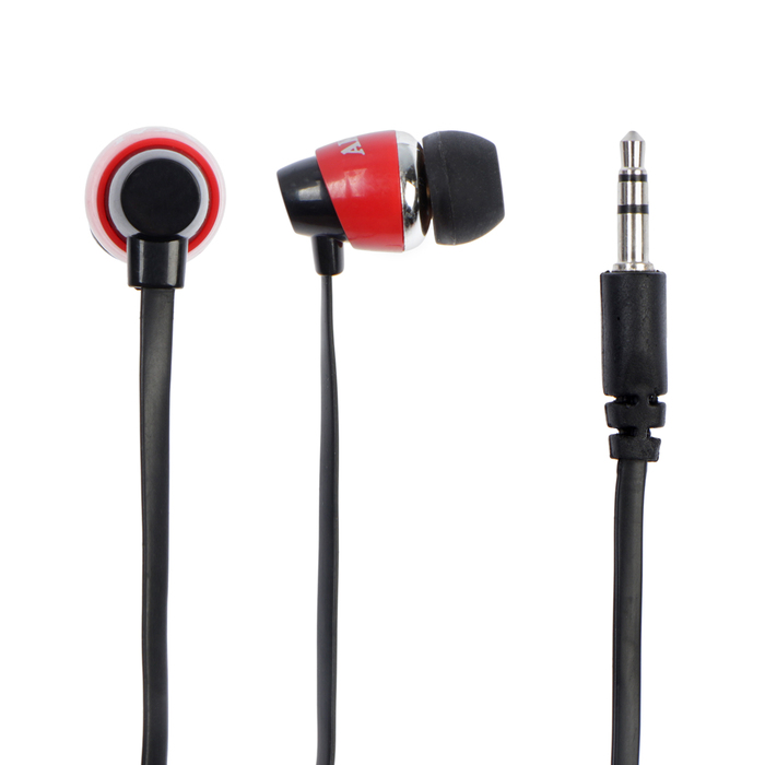 Наушники Akai, частота 20Hz, мощность 3 мВт, кабель 1.2 м, доп. амбушюры, черно-красные
