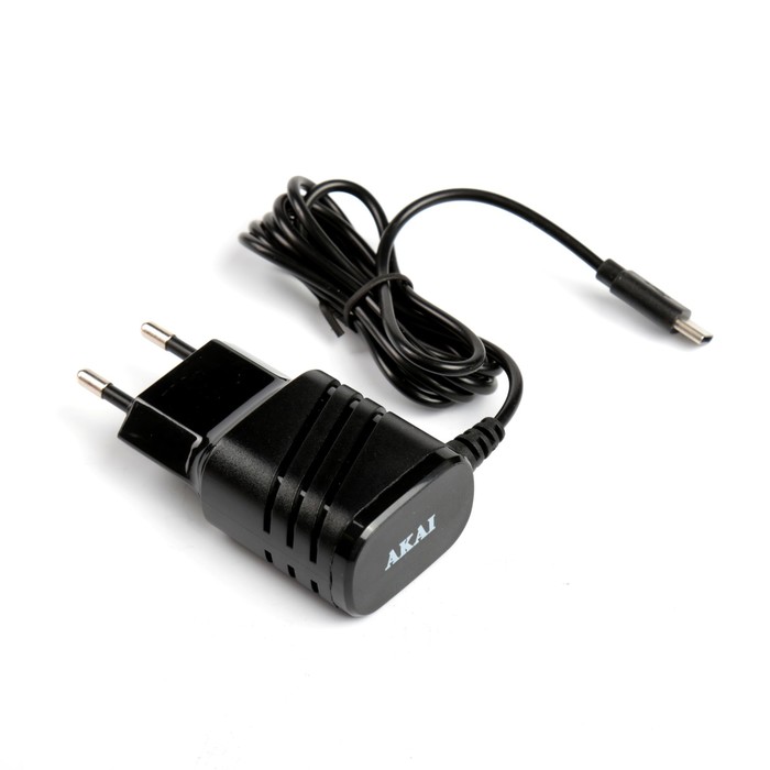 Зарядное устройство Akai, Type-C 1А, черное