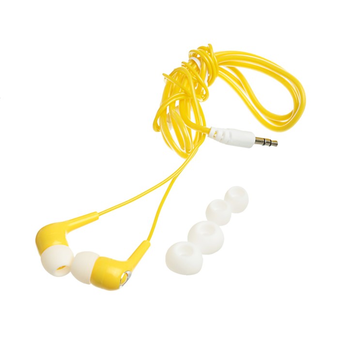 Наушники Code, частота 20 Гц, мощность 5 мВт, кабель 1.2 м, доп. амбушюры, желтые