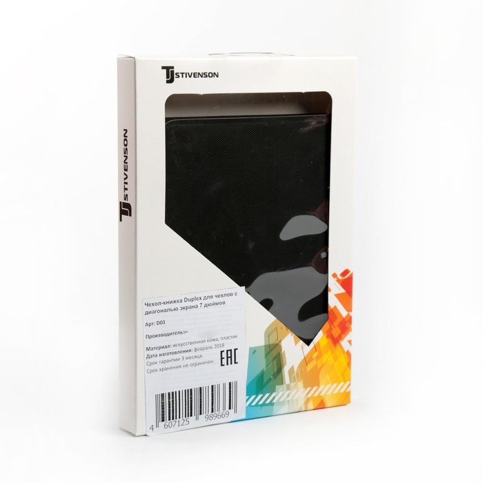 Чехол для планшета Duplex, универсальный 7", чёрный рубчик