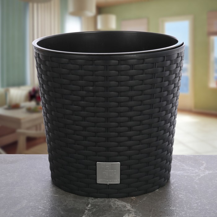 Кашпо 4,75 л "Рато. Раунд" d=20 см, цвет антрацит