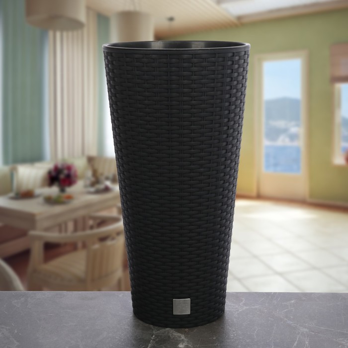 Кашпо 15,5 л "Рато. Тубус" d=25 см, цвет антрацит
