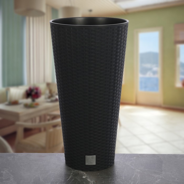 Кашпо 27 л "Рато. Тубус" d=30 см, цвет антрацит