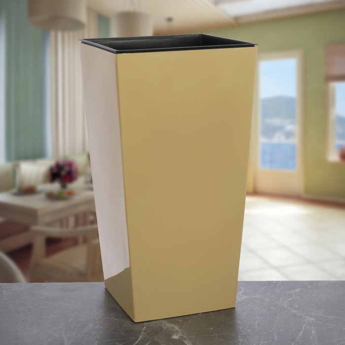 Кашпо 16,3 л "Урби. Durs" d=22 см, цвет бежевый