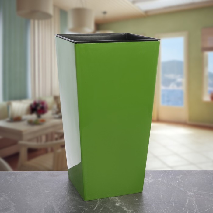 Кашпо 16,3 л "Урби. Durs" d=22 см, цвет зеленый