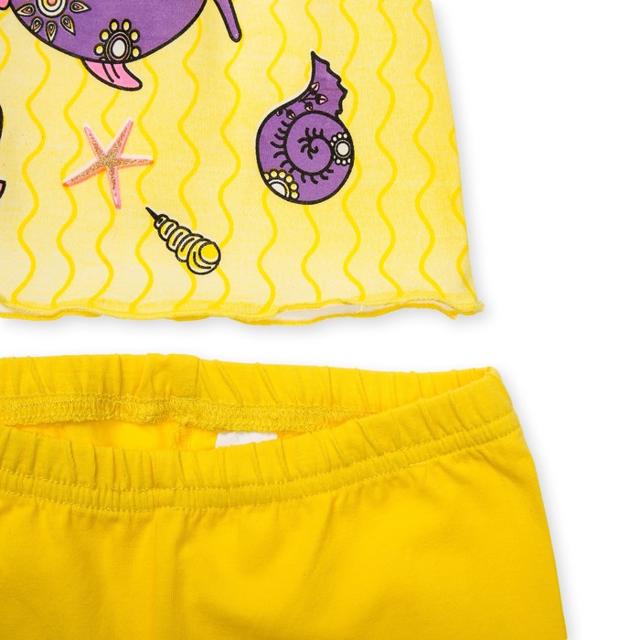 Комплект для девочки туника+брижди, рост 98 см, цвет молочный/желтый П-13/3