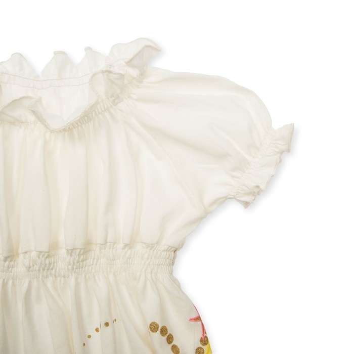 Комплект для девочки туника+брижди, рост 116 см, цвет молочный/желтый П-13/3