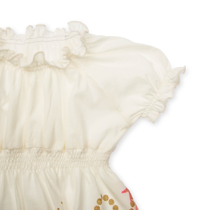 Комплект для девочки туника+брижди, рост 98 см, цвет молочный/каралловый П-13/5