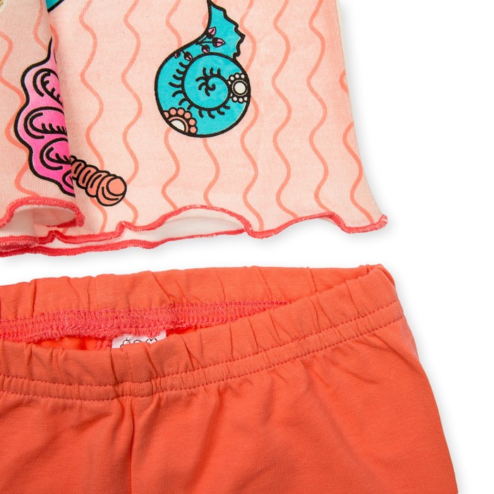 Комплект для девочки туника+брижди, рост 98 см, цвет молочный/каралловый П-13/5