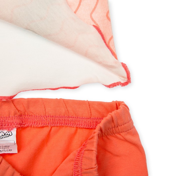 Комплект для девочки туника+брижди, рост 110 см, цвет молочный/коралловый П-13/5