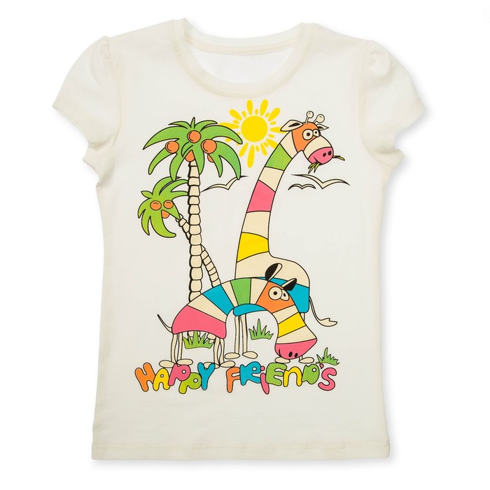 Футболка для девочки, рост 92 см, цвет молочный ФД-25-4/13_М